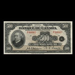 Canada, Bank of Canada, 500 dollars : 1935