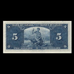 Canada, Bank of Canada, 5 dollars : January 2, 1937