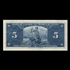 Canada, Bank of Canada, 5 dollars : January 2, 1937