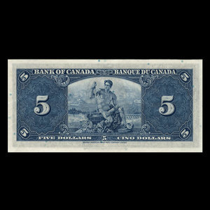 Canada, Bank of Canada, 5 dollars : January 2, 1937