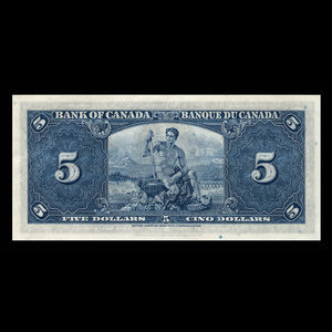 Canada, Bank of Canada, 5 dollars : January 2, 1937