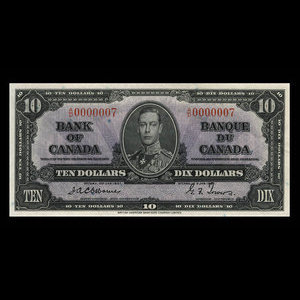 Canada, Bank of Canada, 10 dollars : January 2, 1937