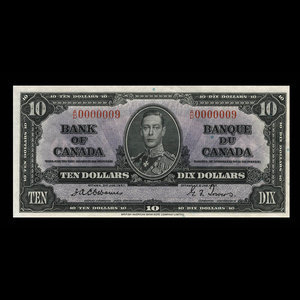 Canada, Bank of Canada, 10 dollars : January 2, 1937