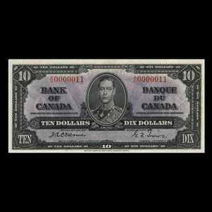 Canada, Bank of Canada, 10 dollars : January 2, 1937