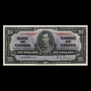 Canada, Bank of Canada, 10 dollars : January 2, 1937