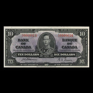 Canada, Bank of Canada, 10 dollars : January 2, 1937