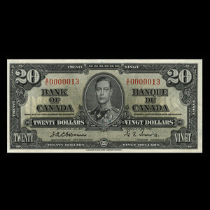 Canada, Bank of Canada, 20 dollars : January 2, 1937