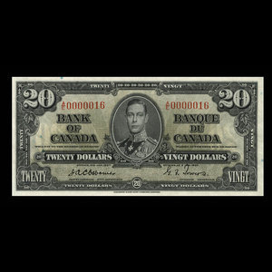 Canada, Bank of Canada, 20 dollars : January 2, 1937