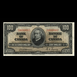 Canada, Bank of Canada, 100 dollars : January 2, 1937