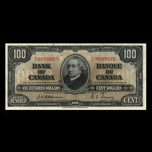 Canada, Bank of Canada, 100 dollars : January 2, 1937