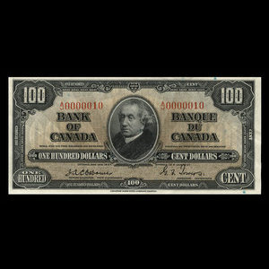 Canada, Bank of Canada, 100 dollars : January 2, 1937