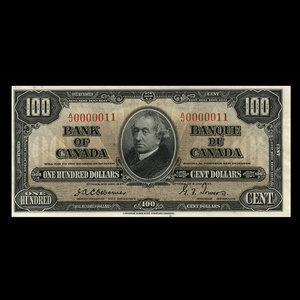 Canada, Bank of Canada, 100 dollars : January 2, 1937