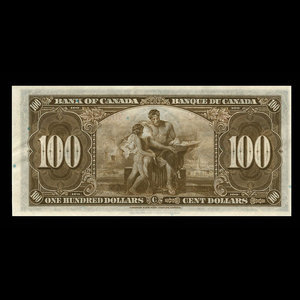 Canada, Bank of Canada, 100 dollars : January 2, 1937