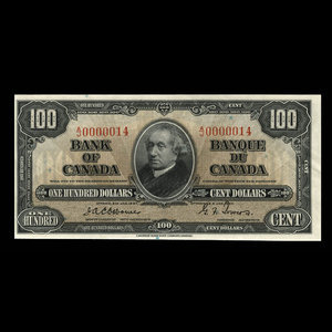 Canada, Bank of Canada, 100 dollars : January 2, 1937