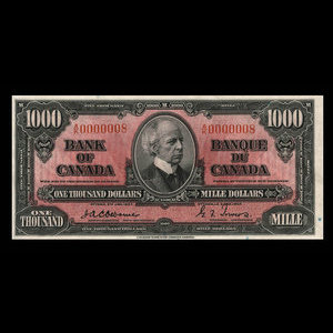 Canada, Bank of Canada, 1,000 dollars : January 2, 1937