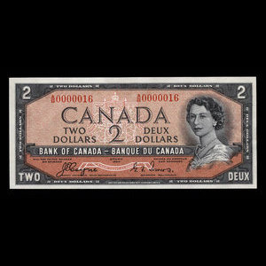 Canada, Bank of Canada, 2 dollars : 1954