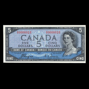 Canada, Bank of Canada, 5 dollars : 1954