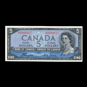 Canada, Bank of Canada, 5 dollars : 1954