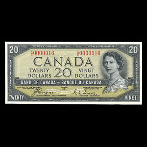 Canada, Bank of Canada, 20 dollars : 1954