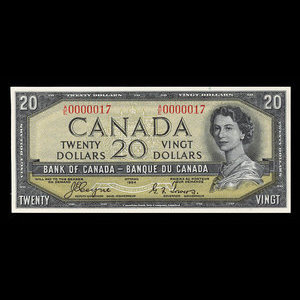 Canada, Bank of Canada, 20 dollars : 1954