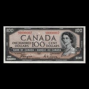 Canada, Bank of Canada, 100 dollars : 1954