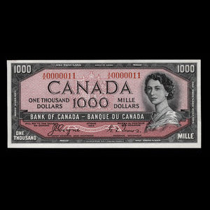 Canada, Bank of Canada, 1,000 dollars : 1954