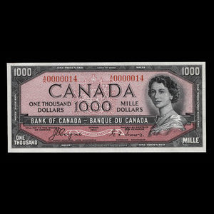 Canada, Bank of Canada, 1,000 dollars : 1954