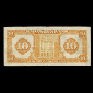 Canada, Barclays Bank, 10 dollars : September 3, 1929