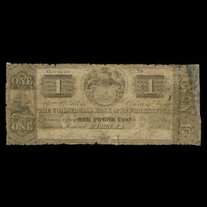 Canada, Commercial Bank of New Brunswick, 1 pound : May 8, 1842