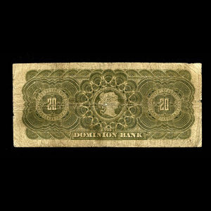 Canada, Dominion Bank, 20 dollars : October 1, 1909