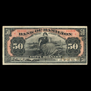 Canada, Bank of Hamilton, 50 dollars : June 1, 1914