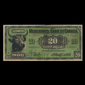 Canada, Merchants Bank of Canada (The), 20 dollars : January 3, 1917