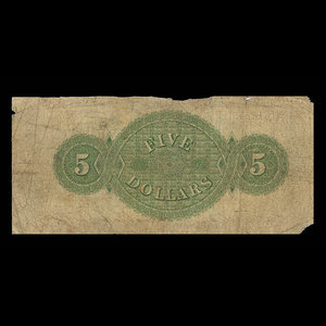 Canada, Merchants' Bank of Halifax, 5 dollars : July 1, 1871