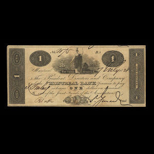 Canada, Montreal Bank, 1 dollar : July 7, 1821