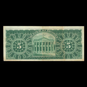 Canada, Bank of New Brunswick, 5 dollars : January 2, 1904