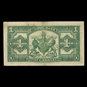 Jamaica, Royal Bank of Canada, 1 pound : January 3, 1938