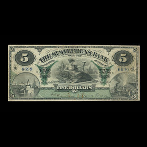 Canada, St. Stephen's Bank, 5 dollars : January 2, 1903