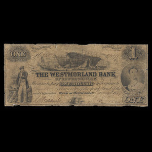 Canada, Westmorland Bank of New Brunswick, 1 dollar : November 1, 1859