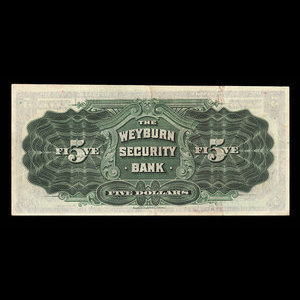 Canada, Weyburn Security Bank, 5 dollars : January 3, 1911