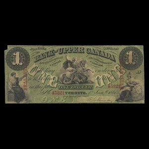 Canada, Bank of Upper Canada (York), 1 dollar : January 1, 1861