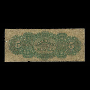 Canada, Merchants Bank of Canada (The), 5 dollars : June 2, 1873