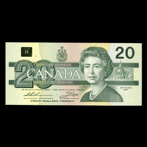 Canada, Bank of Canada, 20 dollars : 1991