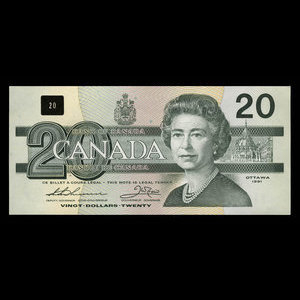 Canada, Bank of Canada, 20 dollars : 1991