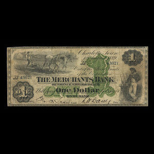 Canada, Merchants Bank of Prince Edward Island, 1 dollar : August 1, 1889