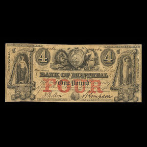 Canada, Bank of Montreal, 4 dollars : January 1, 1849