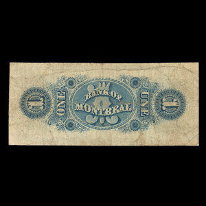 Canada, Bank of Montreal, 1 dollar : August 1, 1856