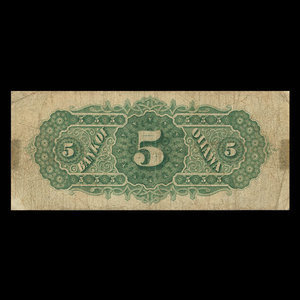 Canada, Bank of Ottawa (The), 5 dollars : November 2, 1874