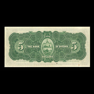 Canada, Bank of Ottawa (The), 5 dollars : June 1, 1917