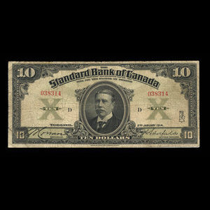 Canada, Standard Bank of Canada, 10 dollars : January 2, 1914