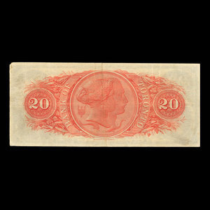 Canada, Bank of Toronto (The), 20 dollars : July 1, 1887